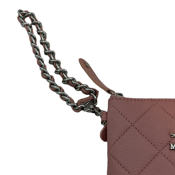 My Flat In London Westminster Wristlet Chain Pouch Wallet Pink Leather Zip $200 - Picture 6 of 10